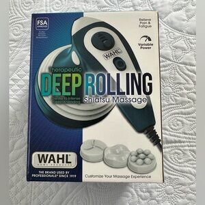 Wahl Deep Rolling Shiatsu Massager 04291 Electric Handheld with 3 Heads